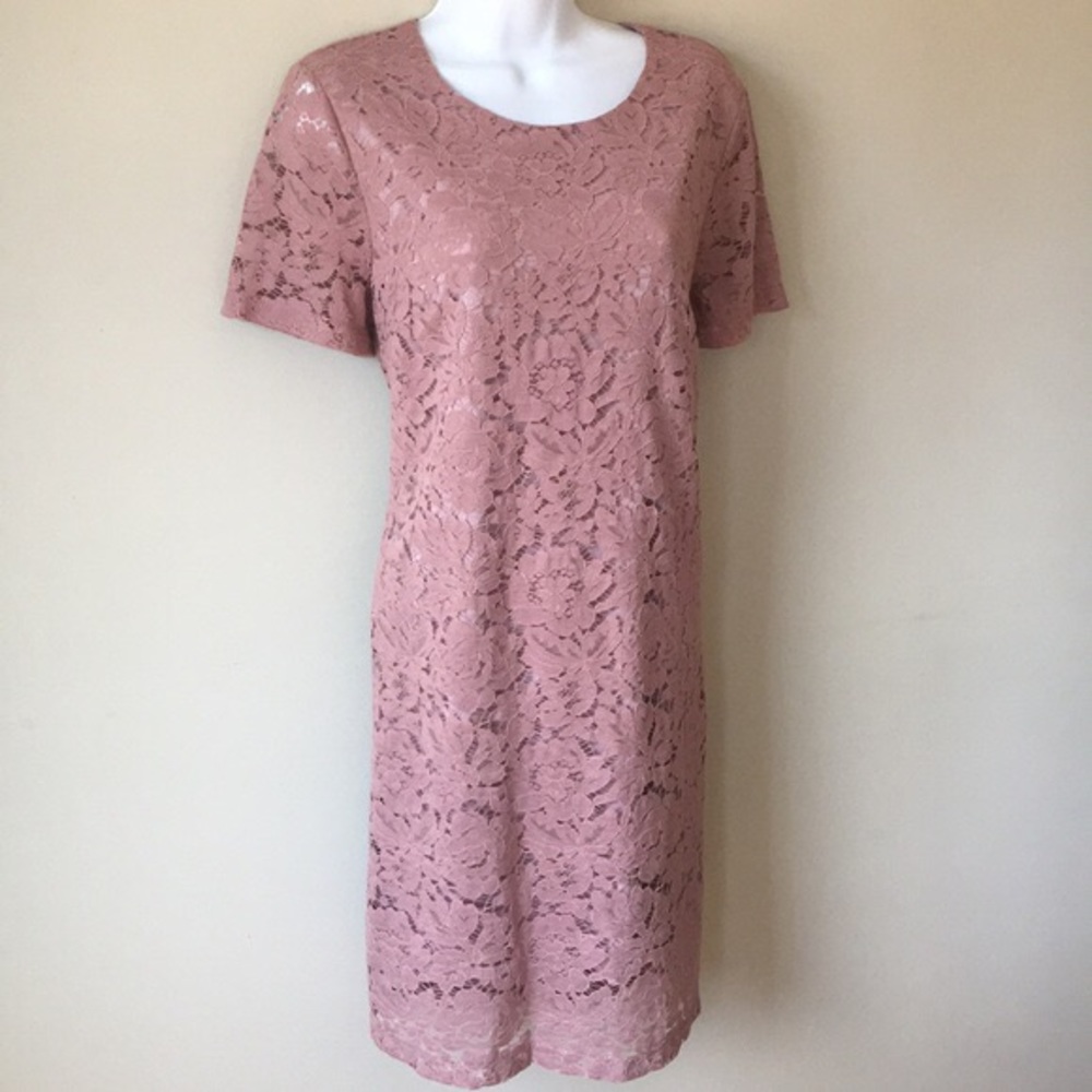 Lumiere Dusty pink Floral Lace Dress